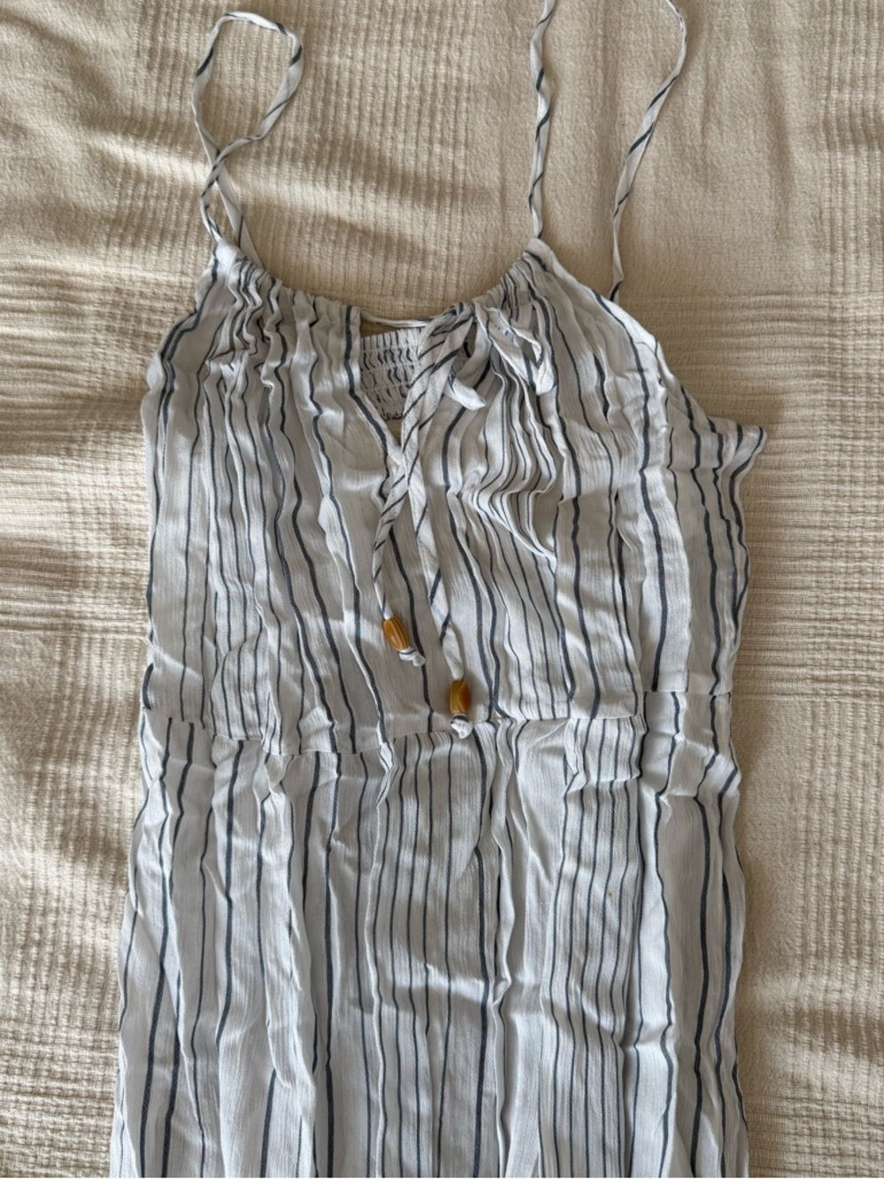 Kona Sol Navy and White Striped Cover-Up